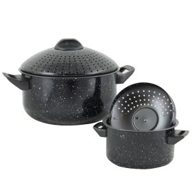 4 piece Nonstick Pasta Pot Set - Black