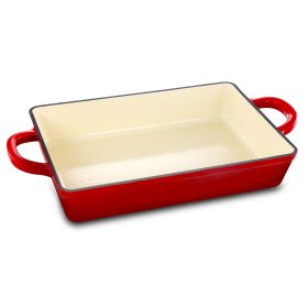 13 in. Enameled Cast Iron Lasagna Pan - Scarlet Red