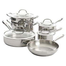 10 Piece Heavy Gauge Stainless Steel Cookware Set