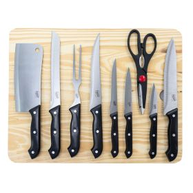 10 Piece Kitchen Cutlery Set with Wooden Cutting Board