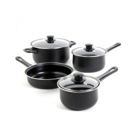 Gibson 7 Piece Nonstick Cookware Set - Black