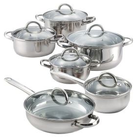 Stainless Steel 12 Piece Cookware Set