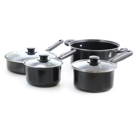 7 Piece Deluxe Non-Stick Cookware Set - Black