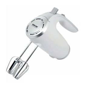 5-Speed Hand Mixer White and Silver