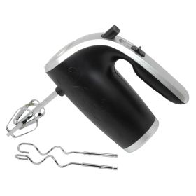 5-Speed Hand Mixer Black and Silver