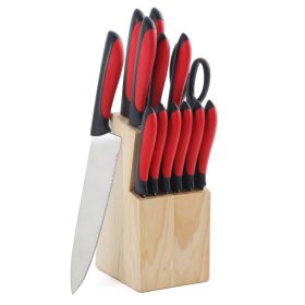 14 Piece Kitchen Knife Set in Red