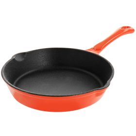 8 Inch Pre-Seasoned Cast Iron Frying Pan in Orange