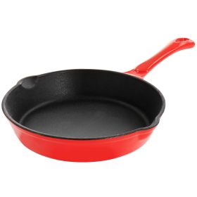 8 Inch Pre-Seasoned Cast Iron Frying Pan in Red