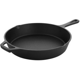 10 Inch Round Preseasoned Cast Iron Frying Pan - Black