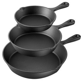 Pre-Seasoned 3 Piece Cast Iron Skillet Set