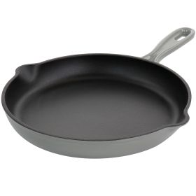 Round 10.25 Inch Enameled Cast Iron Skillet - Gray