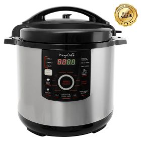 12 Quart Steel Digital Pressure Cooker with 15 Presets and Glass Lid