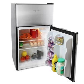 3.2 Cubic Ft Refrigerator/Freezer 2 Door - Stainless Steel