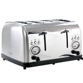 4 Slice Wide Slot Toaster - Silver