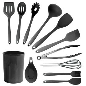 Silicone Cooking Utensils, Set of 12 Black