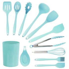 Silicone Cooking Utensils 12 pc set Light Teal