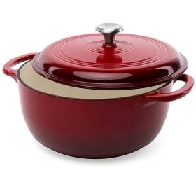 Large 6 Quart Dutch Oven - Red