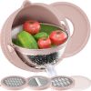 4 in 1 Colander And Mixing Bowl Set - Pink