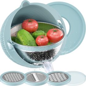 4 in 1 Colander with Mixing Bowl Set - Blue