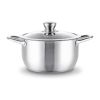 5QT Stock Pot with Tempered Glass Lid and Double Handles  - Stainless Steel