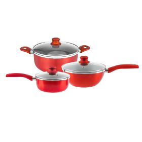 Nonstick Pot and Pan Set - RED