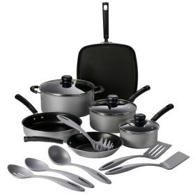 15 Pc Cookware Set Aluminum Nonstick - Silver