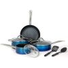 9 Piece Non-Stick Cookware Set - Blue