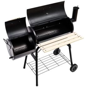 Outdoor Charcoal Grill and Smoker  - Black