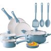 12pc Ceramic Cookware Set - Blue Linen