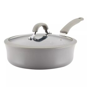 3qt Aluminum Nonstick Saute Pan with Lid - Gray