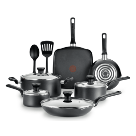 Easy Care 12-Piece Non-Stick Cookware Set - Black