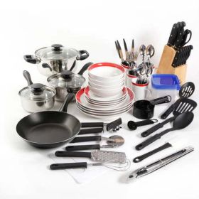 Kitchen In A Box 83-Piece Combo Set - Red