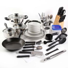 Kitchen In A Box 83-Piece Combo Set - Black