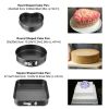 Non Stick Springform Cake Pan Leakproof 9in 10in 11in Bakeware Pan with Removable Bottom 3Pcs Per Set - Black