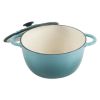 Enamel Cast Iron 6-Qt Dutch Oven - Turquoise