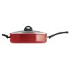 5 Quart Non-Stick Covered Jumbo Cooker - Red