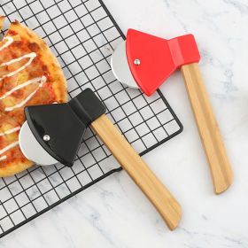 1pc Pizza Hob; Axe Bamboo Handle Cutter; Kitchen Gadgets; Creative Pizza Knife; Baking Cutter; Random Color - Random Color