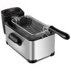 3.2 Quart Electric Stainless Steel Deep Fryer with Timer - as show