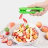 1pc; Grape Tomato Cherry Strawberry Cutter; Green Multifunctional Vegetable And Fruit Cutter; No Blade; Creative Kids Supplies; Kitchen Gadget - Green