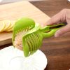 1pc Tomato Potato Slicer; Lemon Slicer; Multifunctional Fruit Vegetable Cutter Clip; Kitchen Tool; Kitchen Gadgets - Green