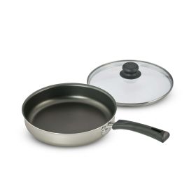 10 Inch Nonstick Covered Deep Saute Pan - Champagne