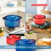 2 Pieces Ceramic Cookware Set with Lids