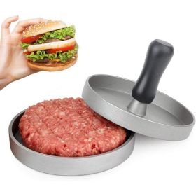 1pc Non-Stick Aluminum Burger Press - Perfect for Burgers, Patties, Meatballs, Grilling, and Kitchen Cooking - Ideal Back to School Supply - Gray