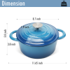 3 Qt Enameled Cast Iron Dutch Oven - Blue