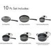 10 Piece Non-stick Cookware Set - black