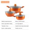 Nonstick Pot and Pan Set - Orange