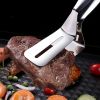 1pc Tong Flipping Spatula - Stainless Steel