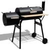 Outdoor Charcoal Grill and Smoker  - Black