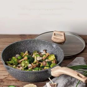 Non-stick Medical Stone Saute Pan (Option: 32CM Medical Stone Wok Set)