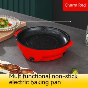 Electric Baking Pan Mini Electric Griddle (Option: Charm Red-22cm-US)